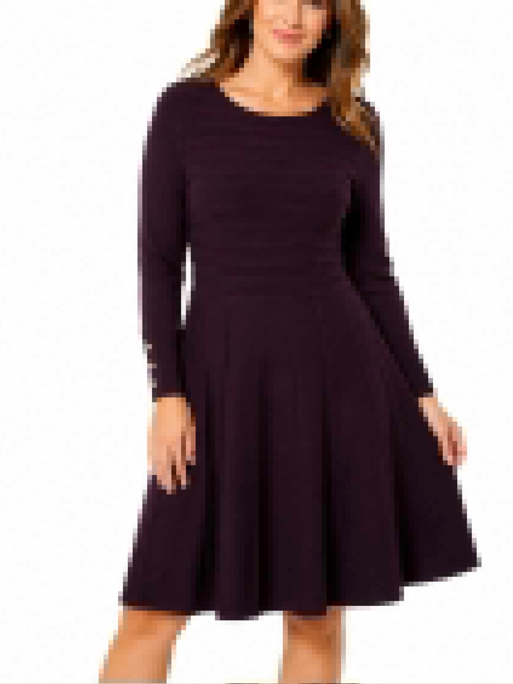 NWT Jessica Howard Womens XL Plum Knit Fit & Flare Dress Modest Office Career